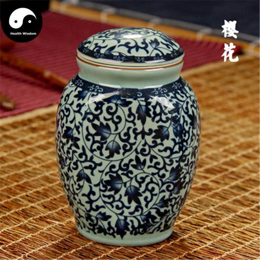 Ceramic Loose Leaf Tea Storage 9.5cm*14.5cm 茶叶罐, Celadon Scroll