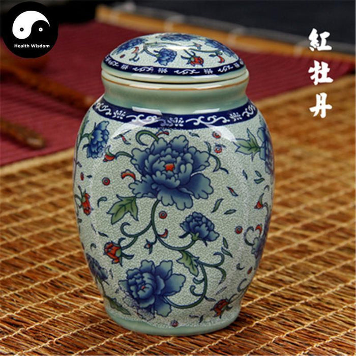 Ceramic Loose Leaf Tea Storage 9.5cm*14.5cm 茶叶罐, Red Peony