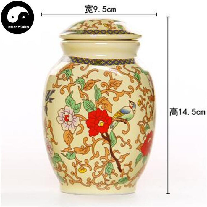 Ceramic Loose Leaf Tea Storage 9.5cm*14.5cm 茶叶罐, White Peony