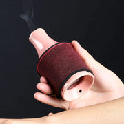 Ceramic Moxibustion Jar Facial Beauty Massage Moxa Therapy Porcelain Warm Scraping Cup Hand Hold Meridian Acupoint Massager-Health Wisdom™