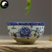 Ceramic Tea Cups 30ml*4pcs, Blue Peony on White
