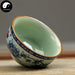 Ceramic Tea Cups 30ml*4pcs, Green Leaf & Dots