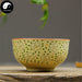Ceramic Tea Cups 30ml*4pcs, White Plum Blossom on Yellow