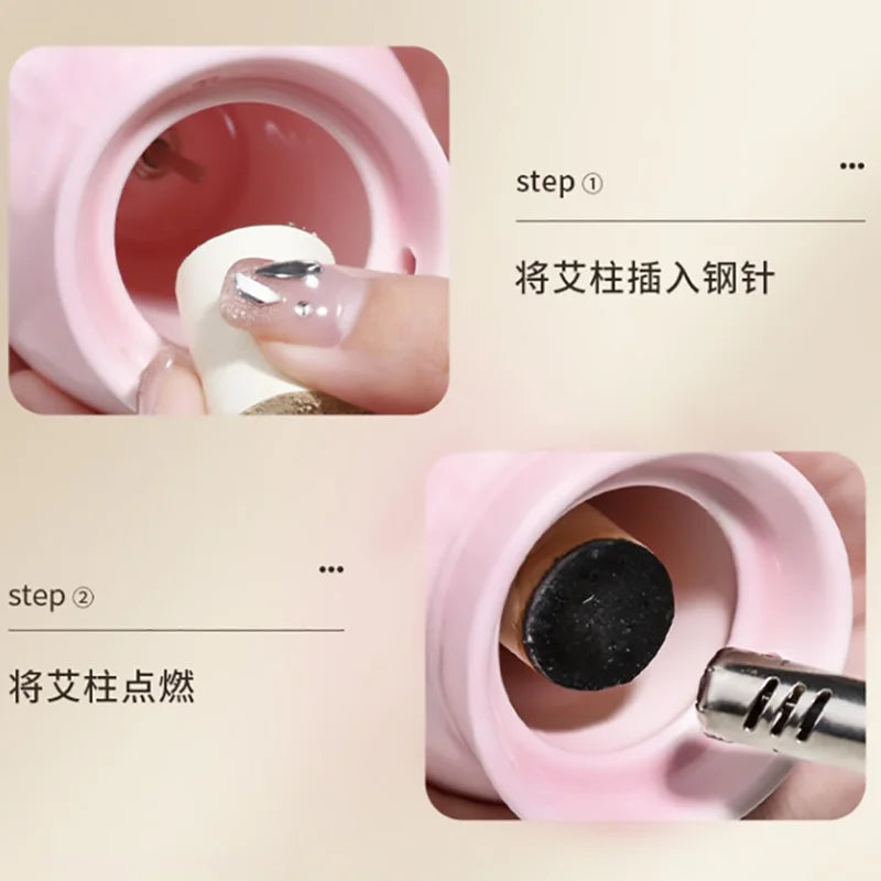 Ceramic Warm Massage Jar Facial Beauty Moxa Care Therapy Porcelain Warm Scraping Cup Hand Hold Meridian Acupoint Massager-Health Wisdom™