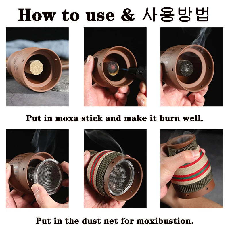 Ceramic Warm Moxibustion Jar Zisha Acupuncture Heat Therapy Body Massage Device-Health Wisdom™