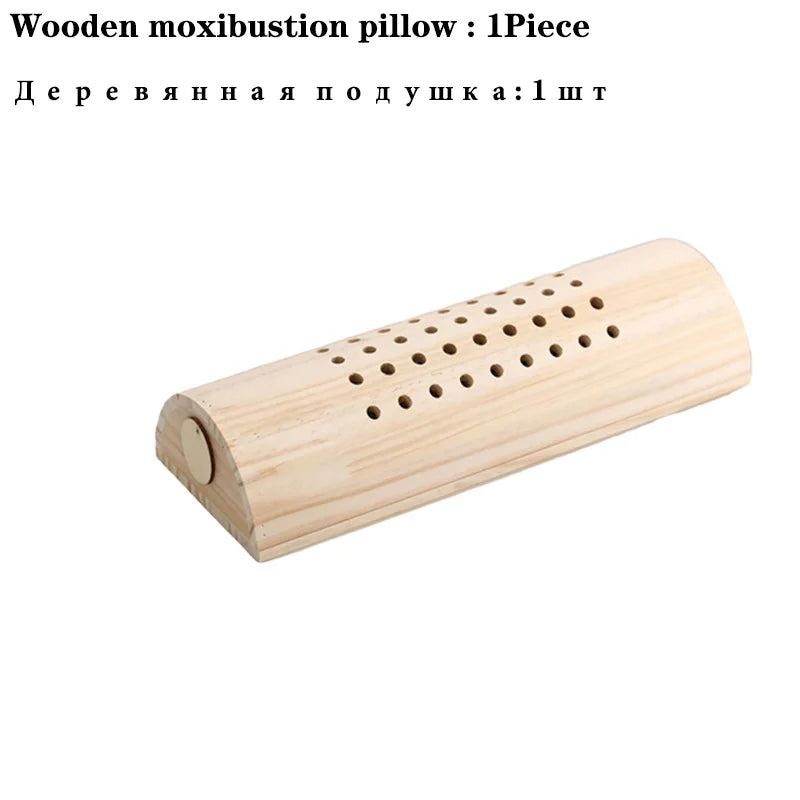 Cervical Spine Treatment Febrile Pillow Moxa Therapy Wooden Pillows Warm Neck Waist Massage Moxibustion Cure Pain Relieve-Health Wisdom™