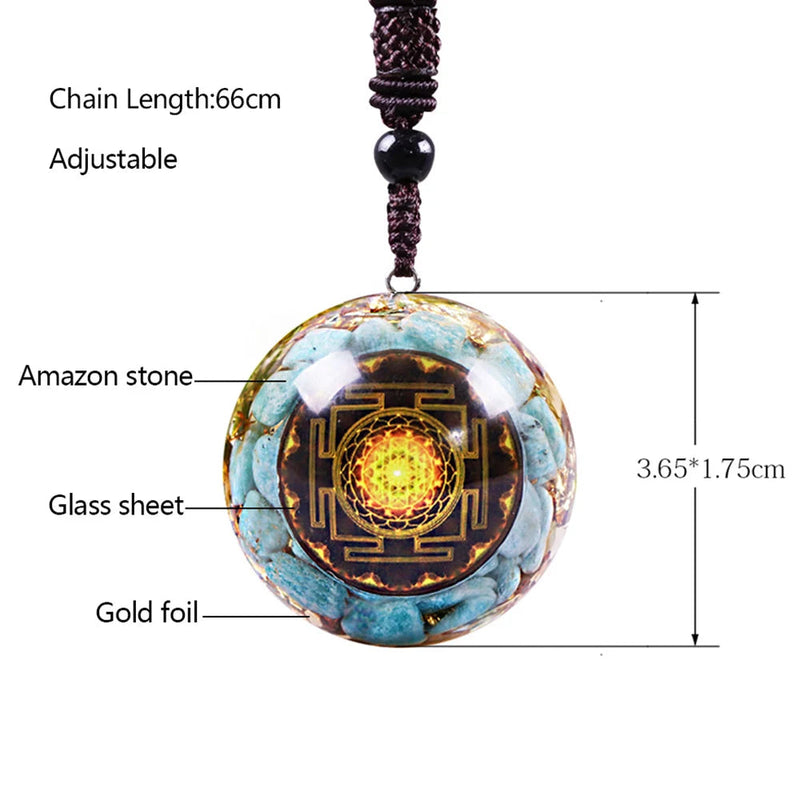Chakra Natural Healing Stone Necklace Orgone Energy Crystal Pendant Adjustable Necklace Jewelry Orgonite Gift For Women Men-Health Wisdom™