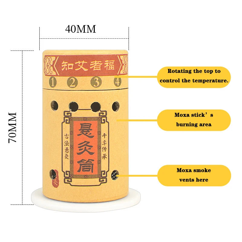 Chinese Body Massage Device Moxibustion Box Moxa Sticks Burner Heating Acupuncture Point Therapy Women Gynaecopathia Mini Moxa-Health Wisdom™