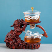 Chinese Brave Troops Lazy Glass Kung Fu Automatic Tea Set Teacup Pot Set Household Teapot Tea Maker-Health Wisdom™