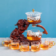 Chinese Brave Troops Lazy Glass Kung Fu Automatic Tea Set Teacup Pot Set Household Teapot Tea Maker-Health Wisdom™