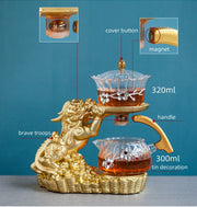Chinese Brave Troops Lazy Glass Kung Fu Automatic Tea Set Teacup Pot Set Household Teapot Tea Maker-Health Wisdom™