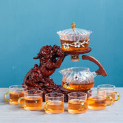 Chinese Brave Troops Lazy Glass Kung Fu Automatic Tea Set Teacup Pot Set Household Teapot Tea Maker-Health Wisdom™