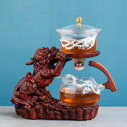 Chinese Brave Troops Lazy Glass Kung Fu Automatic Tea Set Teacup Pot Set Household Teapot Tea Maker-Health Wisdom™