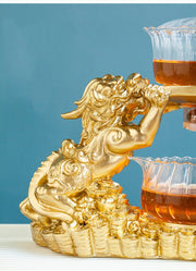 Chinese Brave Troops Lazy Glass Kung Fu Automatic Tea Set Teacup Pot Set Household Teapot Tea Maker-Health Wisdom™