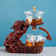 Chinese Brave Troops Lazy Glass Kung Fu Automatic Tea Set Teacup Pot Set Household Teapot Tea Maker-Health Wisdom™