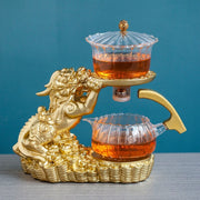 Chinese Brave Troops Lazy Glass Kung Fu Automatic Tea Set Teacup Pot Set Household Teapot Tea Maker-Health Wisdom™