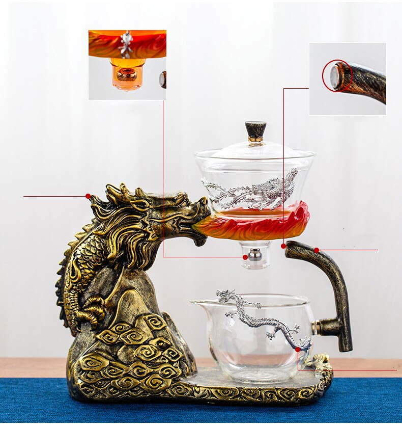 Chinese Dragon Automatic Tea Maker Teapot Heat-resistant Glass Kung Fu Tea Set Set Creative Tea Drinking-Health Wisdom™