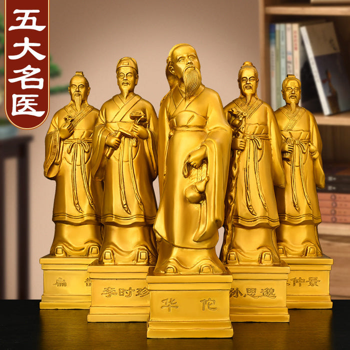Chinese Herbal Doctors Zhang Zhongjing 张仲景 copper ornaments Bian Que Sun Simiao Hua Tuo Li Shizhen