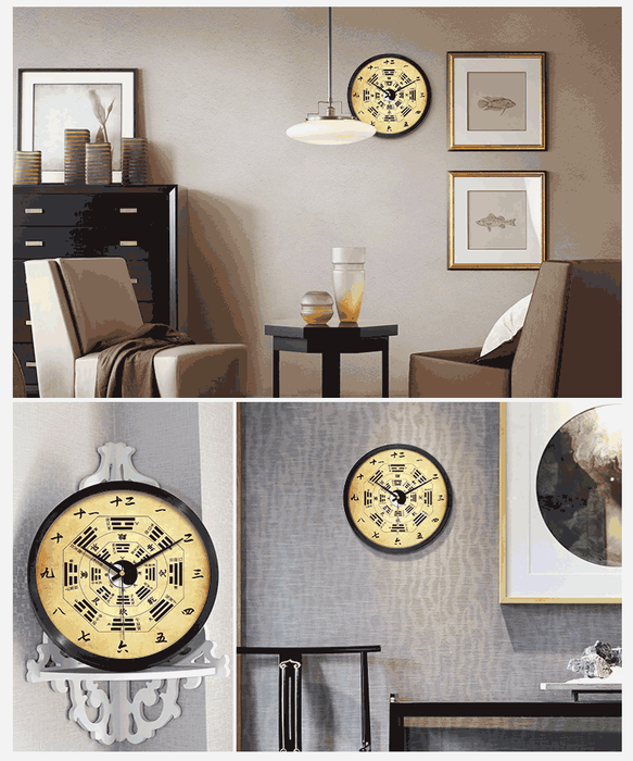 Chinese Style Wall Clocks 10 Inches Ba Gua Clock H322 For Tai Chi Yoga Acupuncture Massage Lover