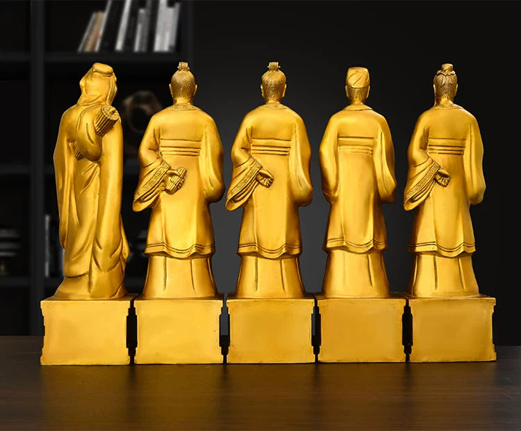 Chinese TCM Doctors Bian Que 扁鹊 copper ornaments Sun Simiao Hua Tuo Li Shizhen Zhang Zhongjing-Health Wisdom™