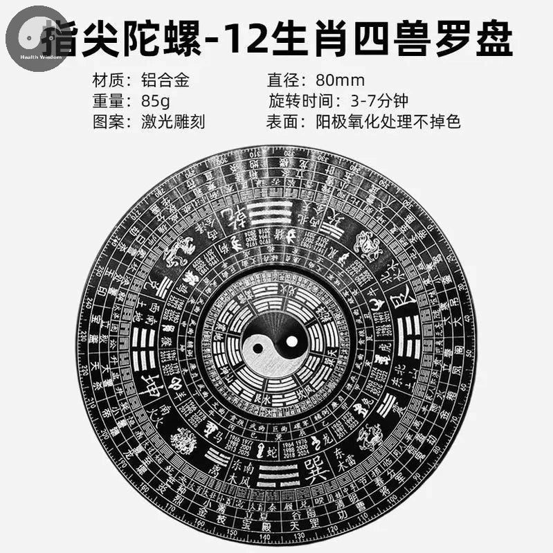 Chinese Tai Chi Bagua Brass Rotatable Feng Shui Compass Luopan Professional Master Supplies Luck Bless Home Decoration Ornaments-Health Wisdom™