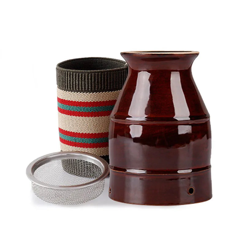 Clay Moxibustion Cup Ceramic Mugwort Stick Burner Scrape and Hot Compress Moxa Therapy Hand Hold Meridian Acupoint Massager-Health Wisdom™