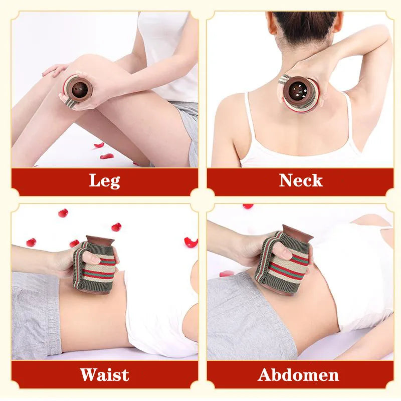 Clay Moxibustion Cup Ceramic Mugwort Stick Burner Scrape and Hot Compress Moxa Therapy Hand Hold Meridian Acupoint Massager-Health Wisdom™