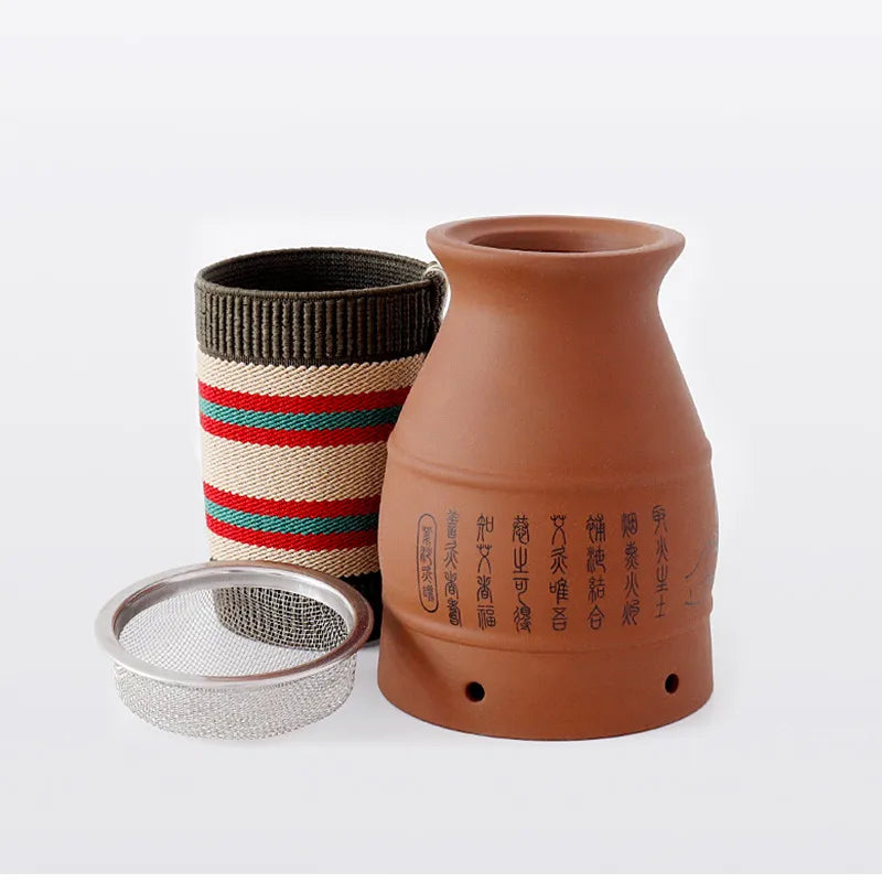Clay Moxibustion Cup Ceramic Mugwort Stick Burner Scrape and Hot Compress Moxa Therapy Hand Hold Meridian Acupoint Massager-Health Wisdom™