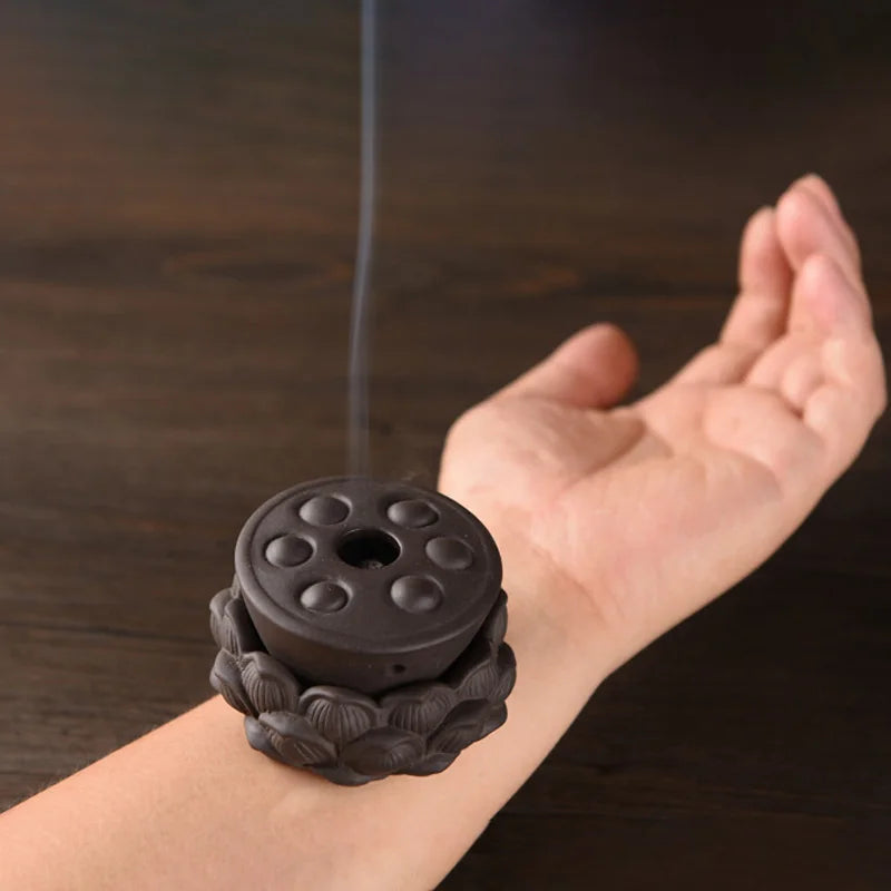 Cone Moxa Stick Clay Lotus Flower Moxibustion Burner Abdomen Massage Wormwood Herb Therapy Warm Uterus Treatment of Prostatitis-Health Wisdom™
