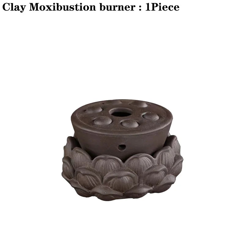 Cone Moxa Stick Clay Lotus Flower Moxibustion Burner Abdomen Massage Wormwood Herb Therapy Warm Uterus Treatment of Prostatitis-Health Wisdom™