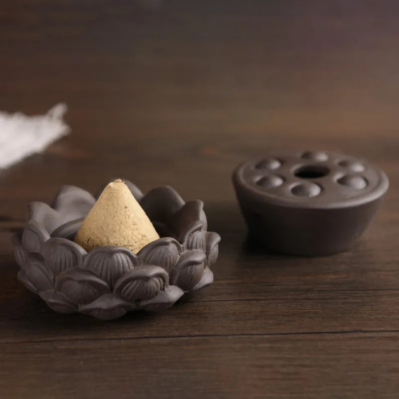 Cone Moxa Stick Clay Lotus Flower Moxibustion Burner Abdomen Massage Wormwood Herb Therapy Warm Uterus Treatment of Prostatitis-Health Wisdom™