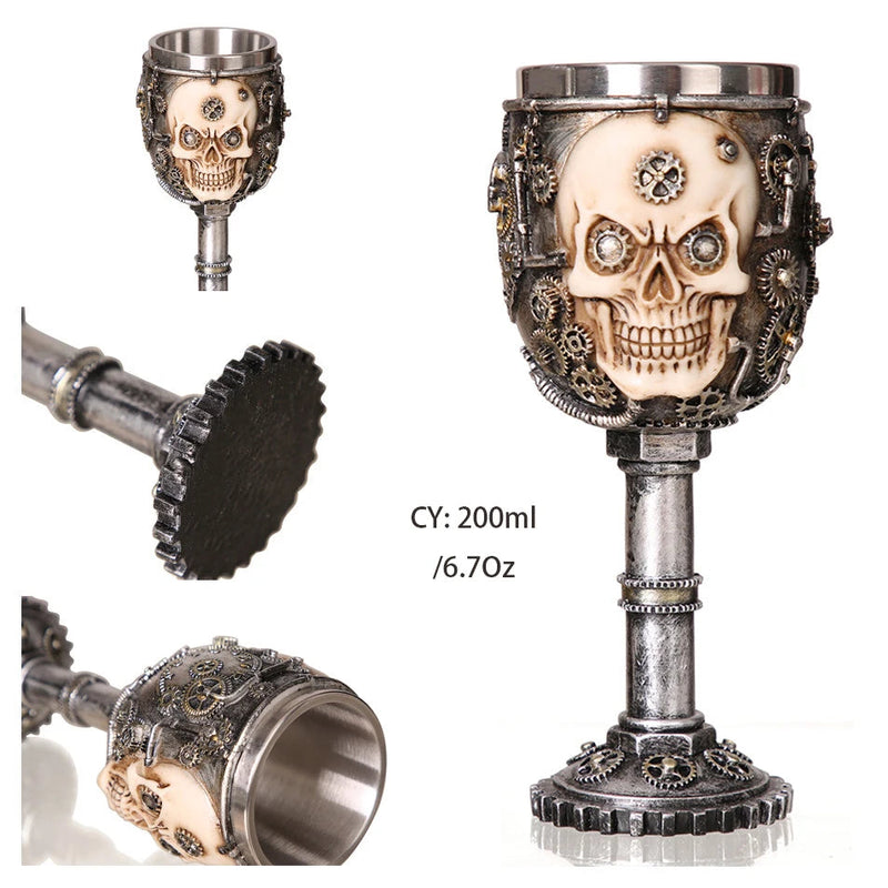 Coolest Gothic Resin Stainless Steel Dragon Skull Goblet Retro Claw Wine Glass Cocktail Glasses Whiskey Cup Party Bar Drinkware-Health Wisdom™