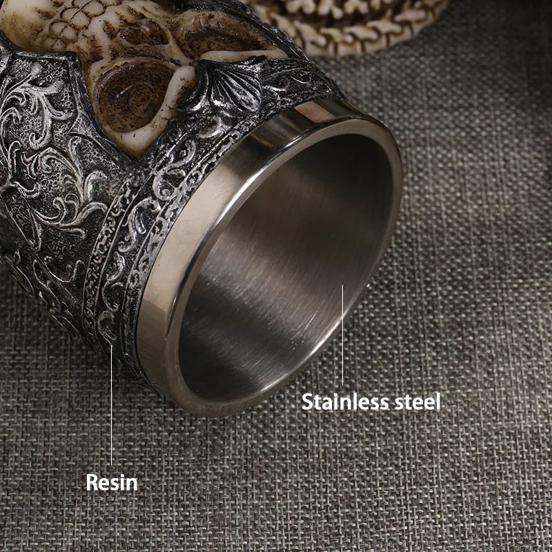 Coolest Gothic Resin Stainless Steel Dragon Skull Goblet Retro Claw Wine Glass Cocktail Glasses Whiskey Cup Party Bar Drinkware-Health Wisdom™