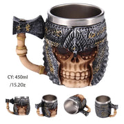 Coolest Gothic Skull Resin Stainless Steel Beer Mug Dragon Knight Tankard Halloween Coffee Cup Christmas Tea Mug Pub Bar Decor-Health Wisdom™