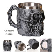Coolest Gothic Skull Resin Stainless Steel Beer Mug Dragon Knight Tankard Halloween Coffee Cup Christmas Tea Mug Pub Bar Decor-Health Wisdom™