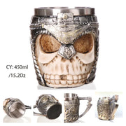Coolest Gothic Skull Resin Stainless Steel Beer Mug Dragon Knight Tankard Halloween Coffee Cup Christmas Tea Mug Pub Bar Decor-Health Wisdom™