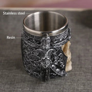 Coolest Gothic Skull Resin Stainless Steel Beer Mug Dragon Knight Tankard Halloween Coffee Cup Christmas Tea Mug Pub Bar Decor-Health Wisdom™