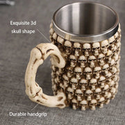Coolest Gothic Skull Resin Stainless Steel Beer Mug Dragon Knight Tankard Halloween Coffee Cup Christmas Tea Mug Pub Bar Decor-Health Wisdom™