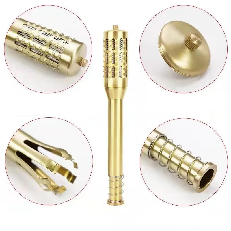 Copper Bar Moxibustion Tool Heating Acupuncture Point Warm Rolling Massage Therapy Device Chinese Medical Pure Moxa Stick-Health Wisdom™