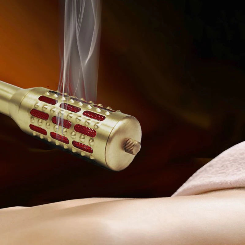 Copper Moxibustion Tool Handhold Moxa Stick Burner Rotable Massager Warm Acupoint Meridians Warm Massage Therapy Health Care-Health Wisdom™
