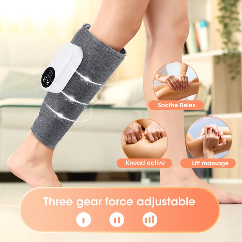Cordless Electric Calf Muscle Massager Foot Leg Pressotherapy Heated Machine Pain Relief 3 Mode Air Compression Relax Physiother-Health Wisdom™