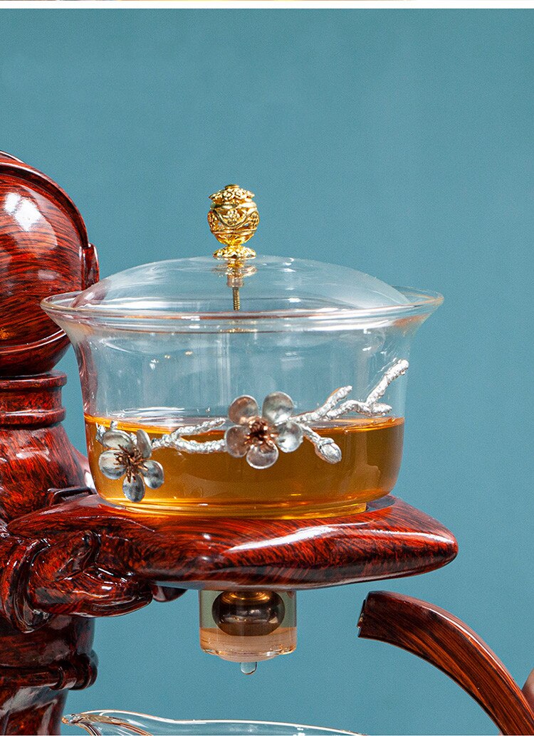 Creative Astronaut Kungfu Tea Set Automatic Glass Teapot Heat-resistant Tea Infuser Glass Tea Maker Pot With Base-Health Wisdom™