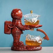 Creative Astronaut Kungfu Tea Set Automatic Glass Teapot Heat-resistant Tea Infuser Glass Tea Maker Pot With Base-Health Wisdom™