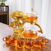 Creative Automatic Teapot Tea Infuser Magnetic Water Diversion Heat-resistant Kungfu Tea Drinking Chinese Glass Tea Set-Health Wisdom™