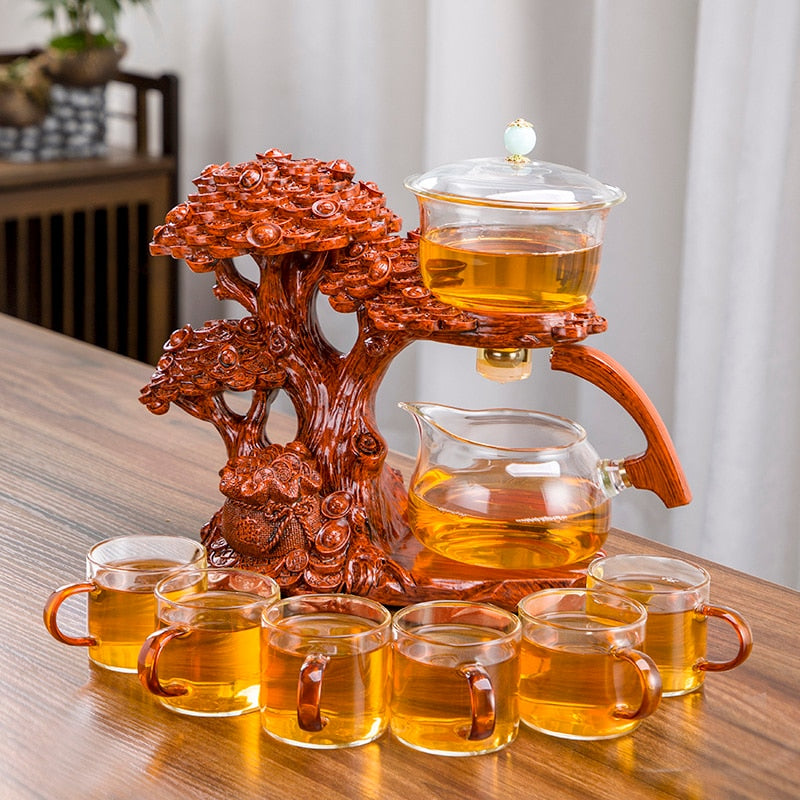 Creative Automatic Teapot Tea Infuser Magnetic Water Diversion Heat-resistant Kungfu Tea Drinking Chinese Glass Tea Set-Health Wisdom™