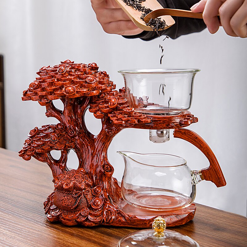 Creative Automatic Teapot Tea Infuser Magnetic Water Diversion Heat-resistant Kungfu Tea Drinking Chinese Glass Tea Set-Health Wisdom™