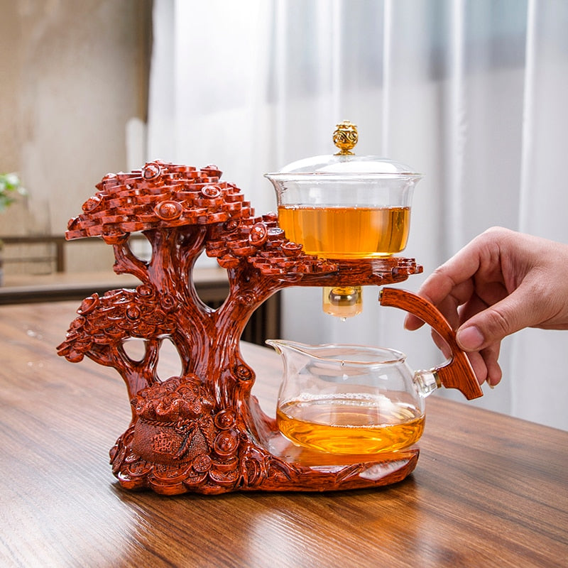 Creative Automatic Teapot Tea Infuser Magnetic Water Diversion Heat-resistant Kungfu Tea Drinking Chinese Glass Tea Set-Health Wisdom™