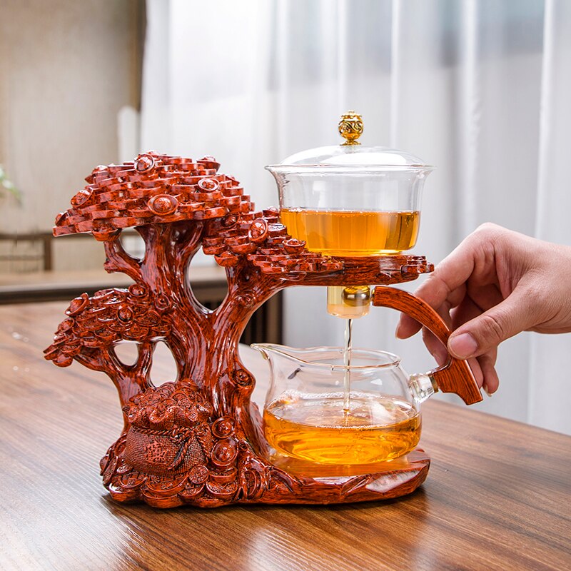 Creative Automatic Teapot Tea Infuser Magnetic Water Diversion Heat-resistant Kungfu Tea Drinking Chinese Glass Tea Set-Health Wisdom™
