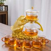 Creative Automatic Teapot Tea Infuser Magnetic Water Diversion Heat-resistant Kungfu Tea Drinking Chinese Glass Tea Set Tea Make-Health Wisdom™