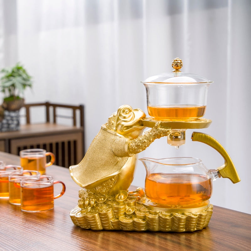 Creative Automatic Teapot Tea Infuser Magnetic Water Diversion Heat-resistant Kungfu Tea Drinking Chinese Glass Tea Set Tea Make-Health Wisdom™
